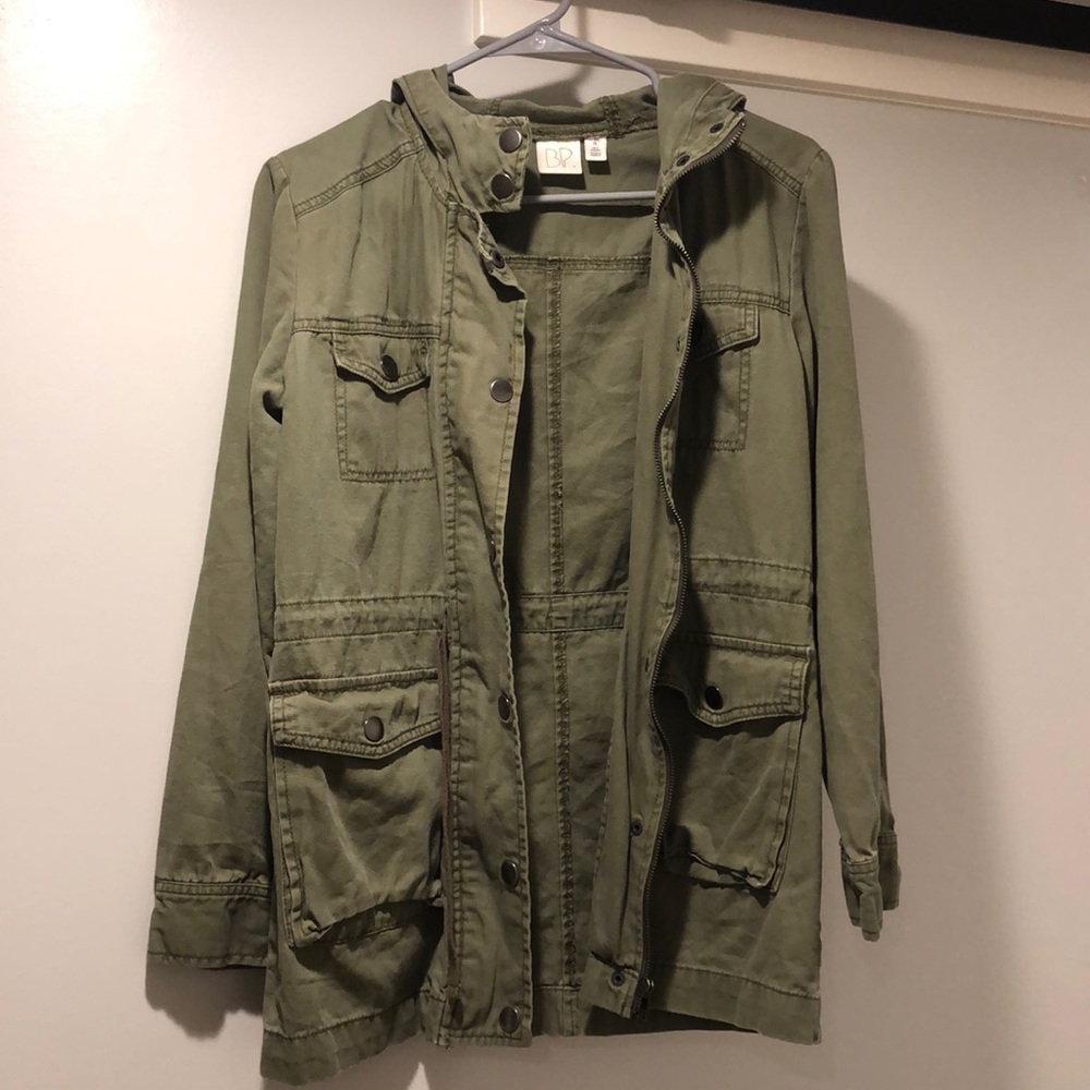 Army green utility jacket